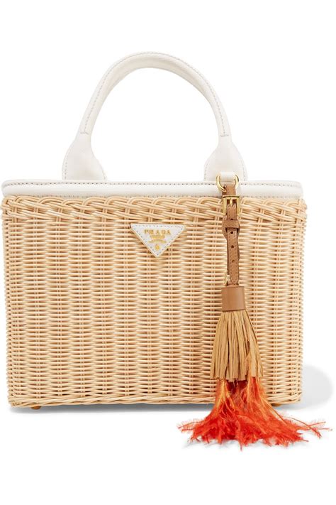 white prada wicker bag|used wicker Prada handbags.